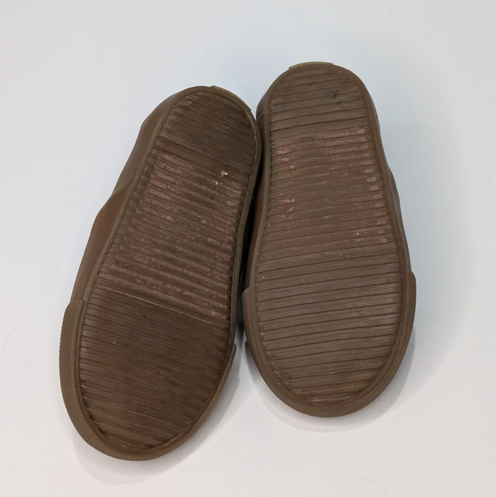 Old Navy Black Canvas Slip-Ons with Red Plaid‎ Lining